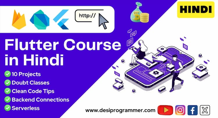 course | Learn Flutter in Hindi - Master App Development Building 10 Projects